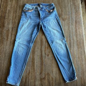 White House Black Market Jeans with Faux Leather Detailing